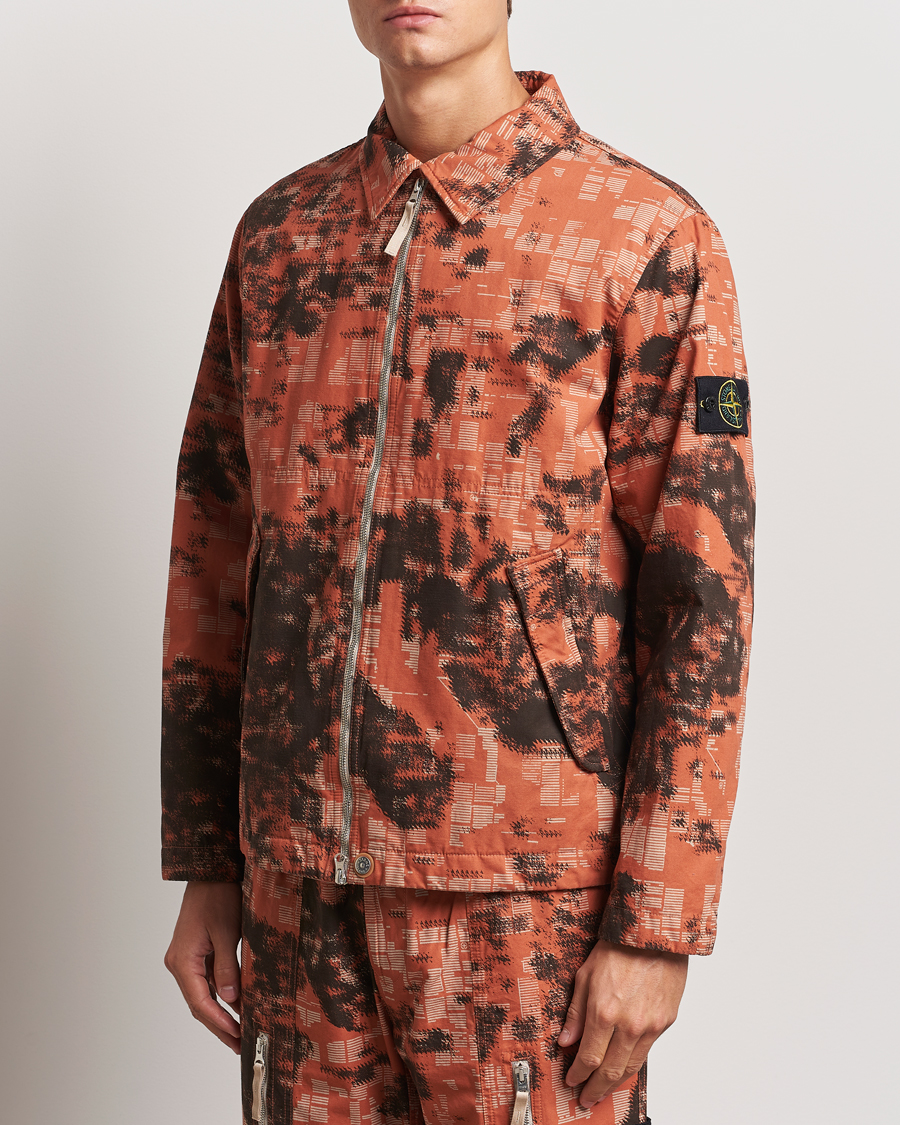 Hombres |  | Stone Island | David Light TC Garment Dyed Camo Jacket Orange