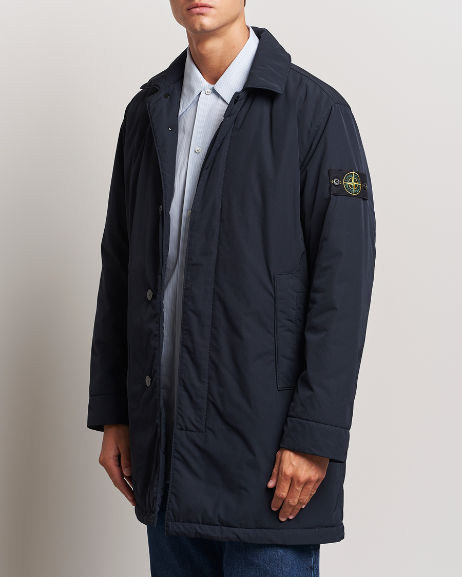 Hombres | Luxury Brands | Stone Island | Micro Twill Padded Coat Navy Blue