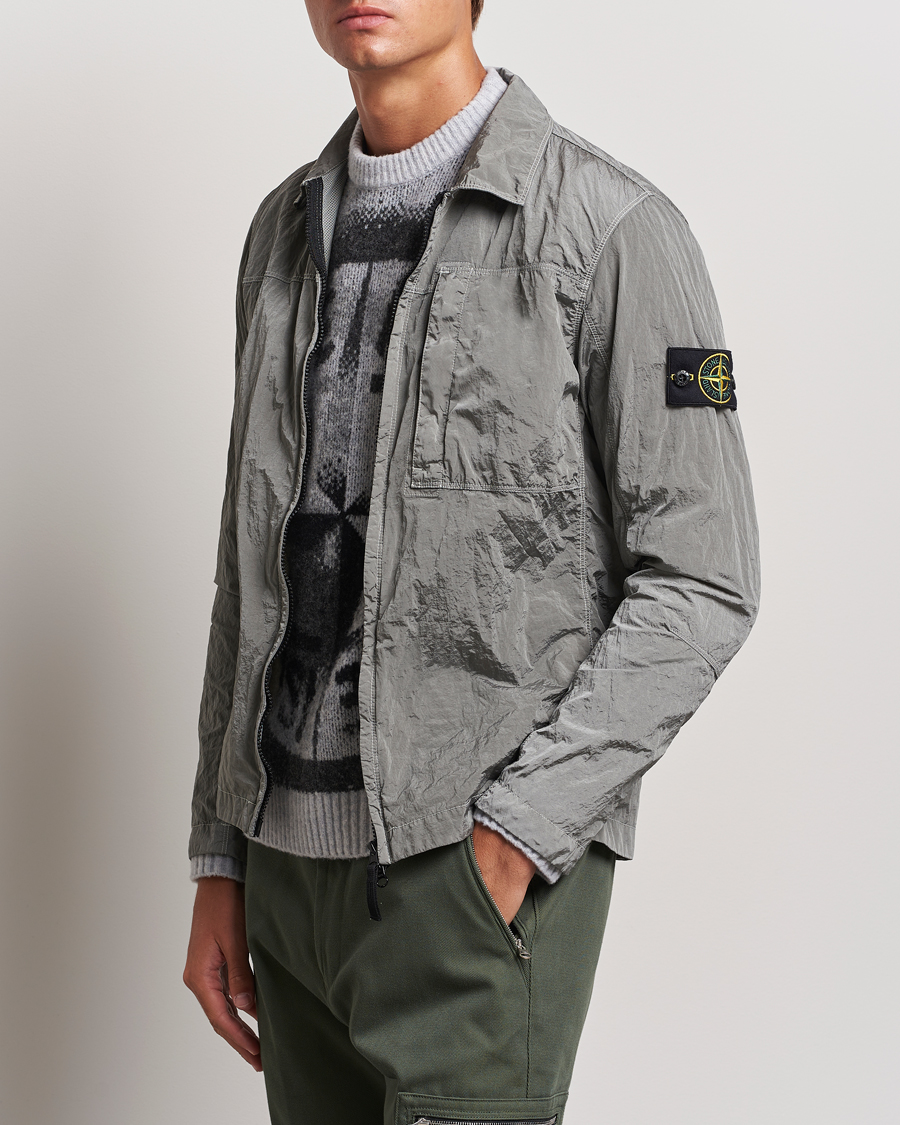 Hombres | Chaquetas tipo camisa | Stone Island | Nylon Metal Zip Overshirt Grey