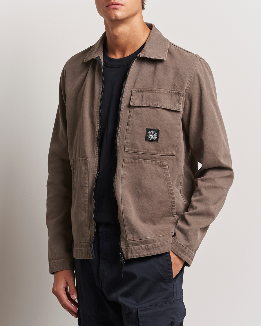 Hombres | An Overshirt Occasion | Stone Island | Panama Cotton Overshirt Walnut