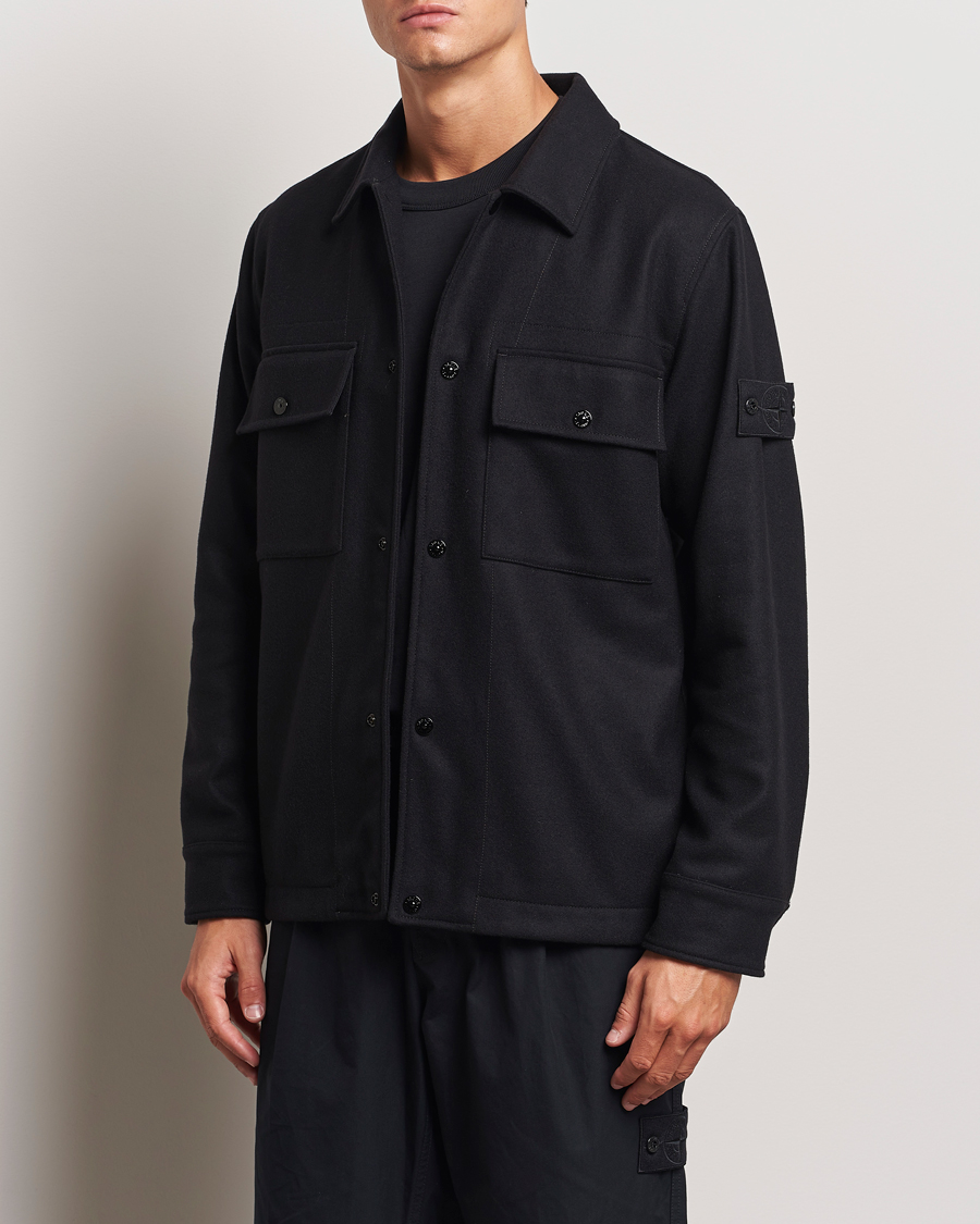 Hombres | Casual | Stone Island | Ghost Wool/Nylon Flannel Overshirt Black