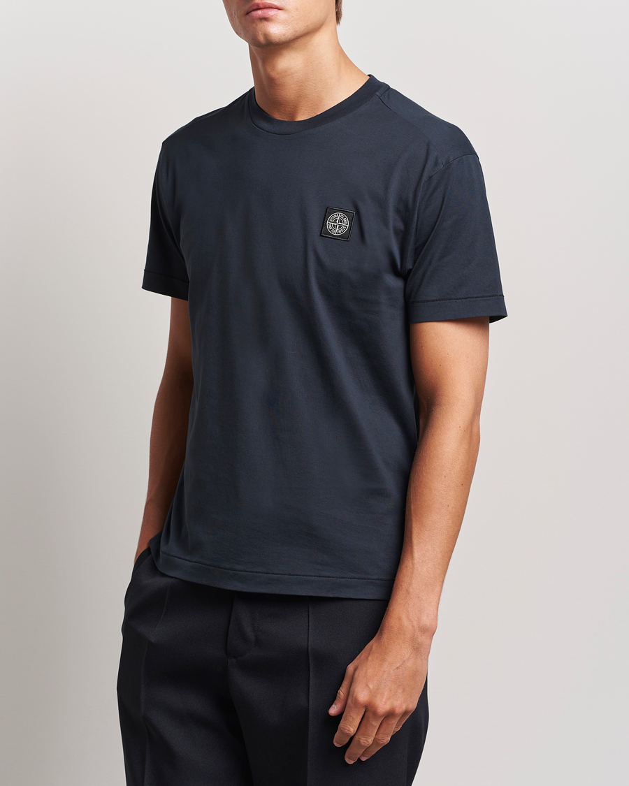 Hombres |  | Stone Island | Garment Dyed Jersey T-Shirt Navy Blue