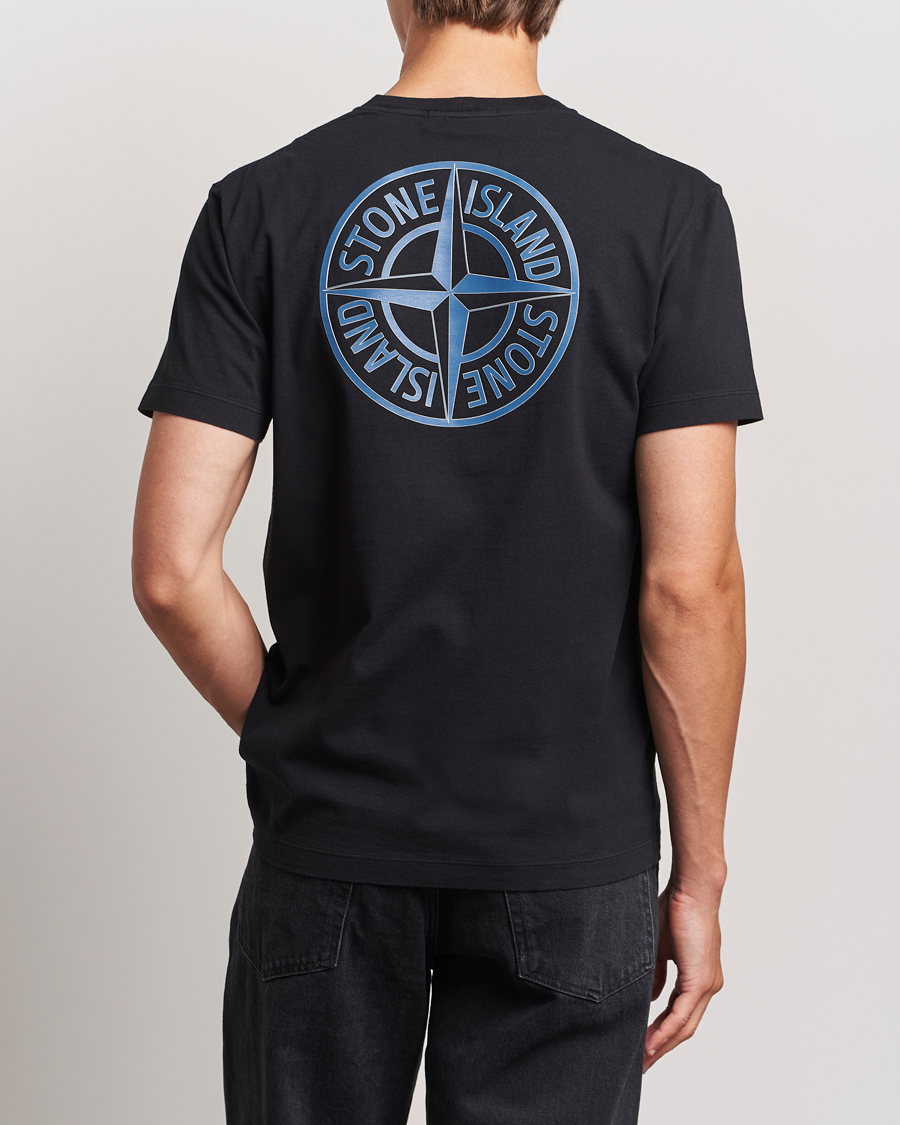Hombres |  | Stone Island | Garment Dyed Jersey Logo T-Shirt Black