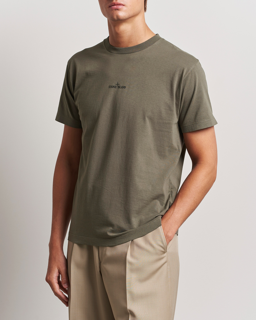 Hombres |  | Stone Island | Garment Dyed Jersey Logo T-Shirt Walnut
