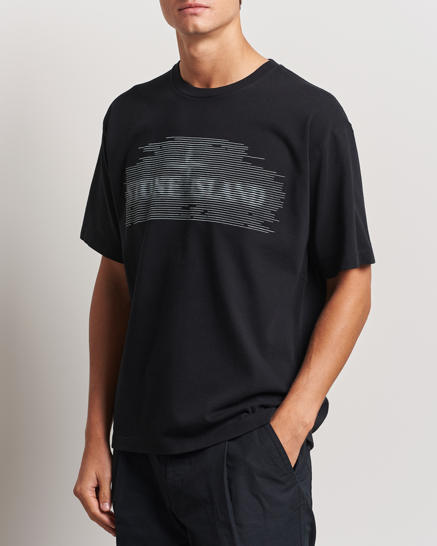 Hombres | Camisetas de manga corta | Stone Island | Garment Dyed Embroidery Logo T-Shirt Black