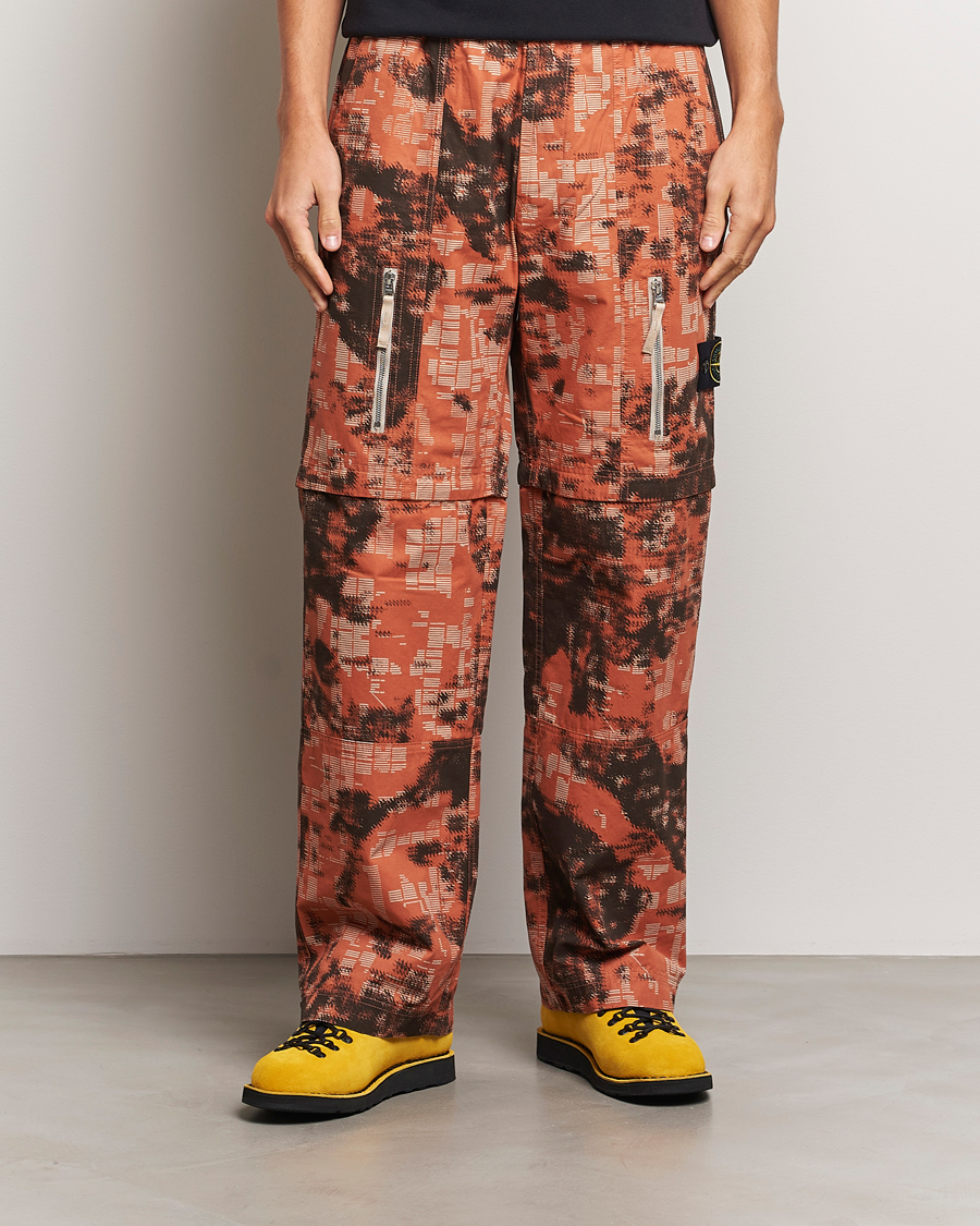 Hombres | Pantalones | Stone Island | Brused Cotton Canvas Camo Cargo Pants Orange