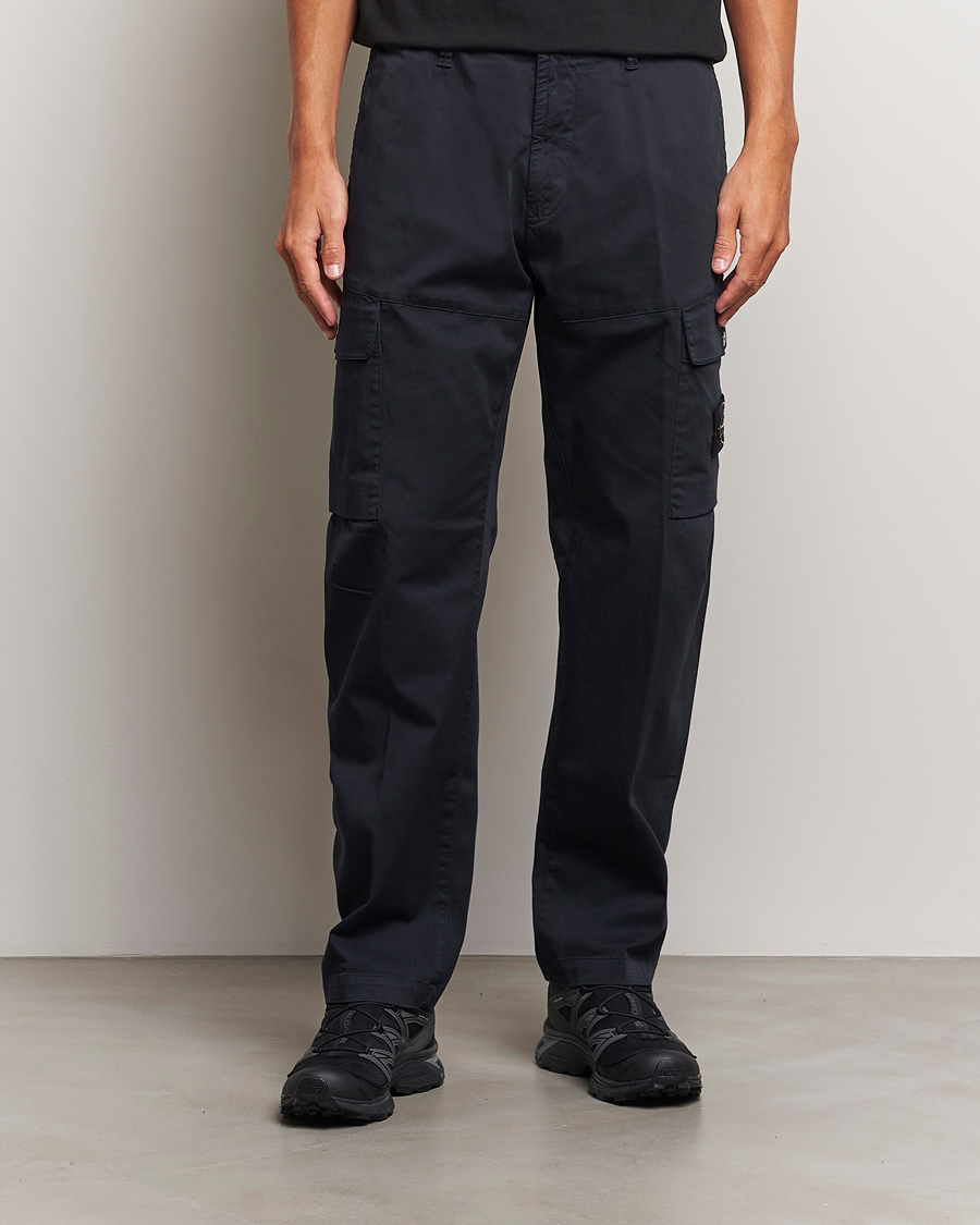 Hombres |  | Stone Island | Cotton Satin Cargo Pants Navy Blue