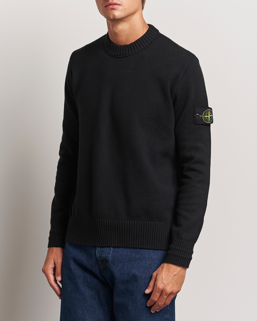 Hombres | Jerseys de punto | Stone Island | Winter Cotton Knitted Crew Neck Black