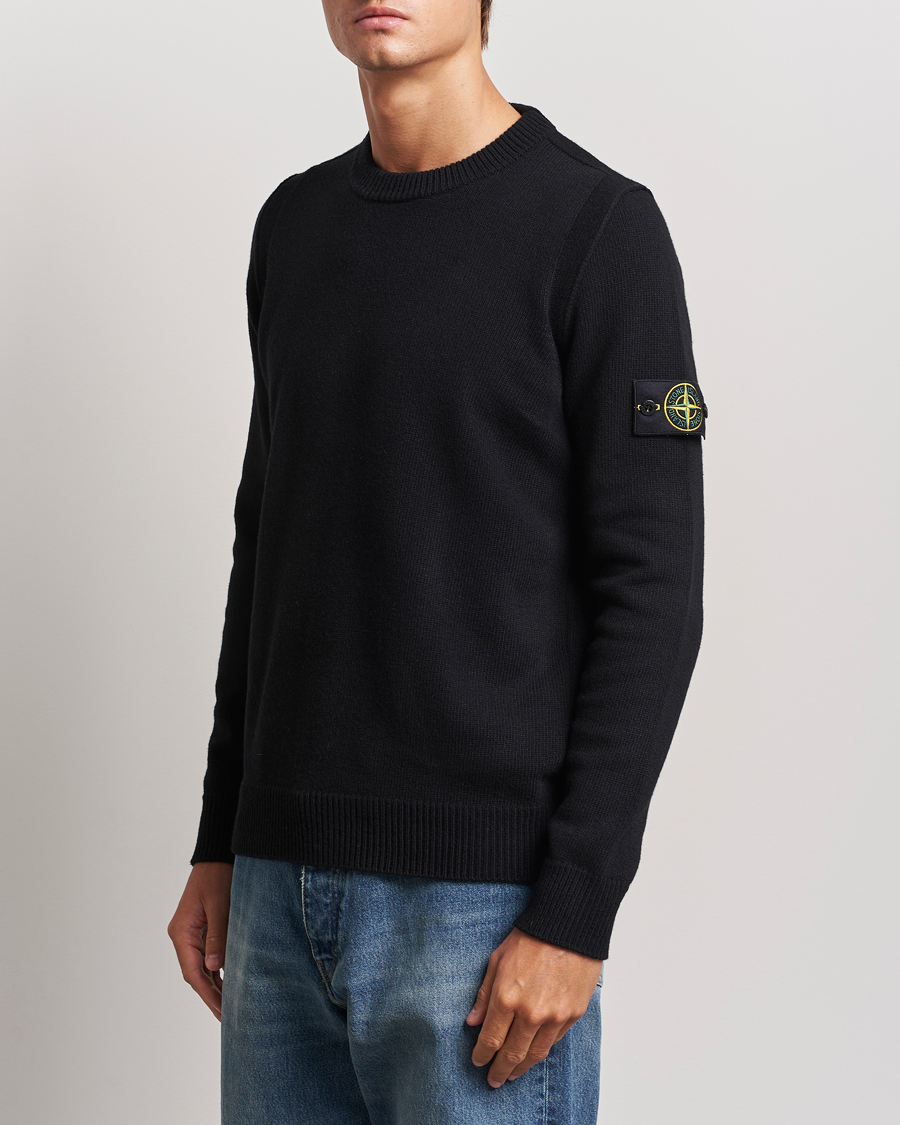 Hombres |  | Stone Island | Knitted Lambwool Sweater Black