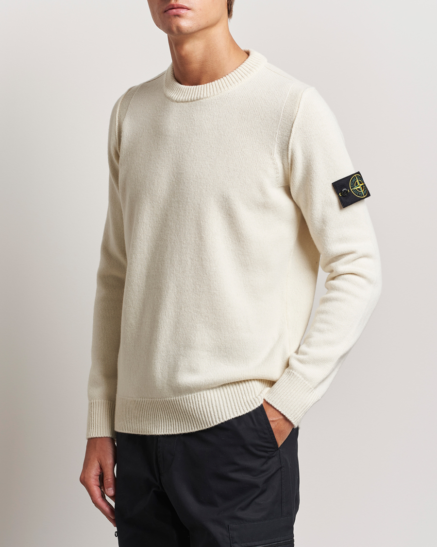 Hombres |  | Stone Island | Knitted Lambwool Sweater Natural
