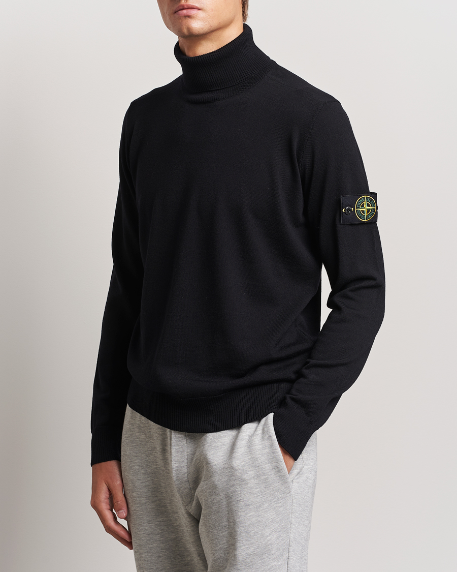 Hombres |  | Stone Island | Knitted Wool Polo Black