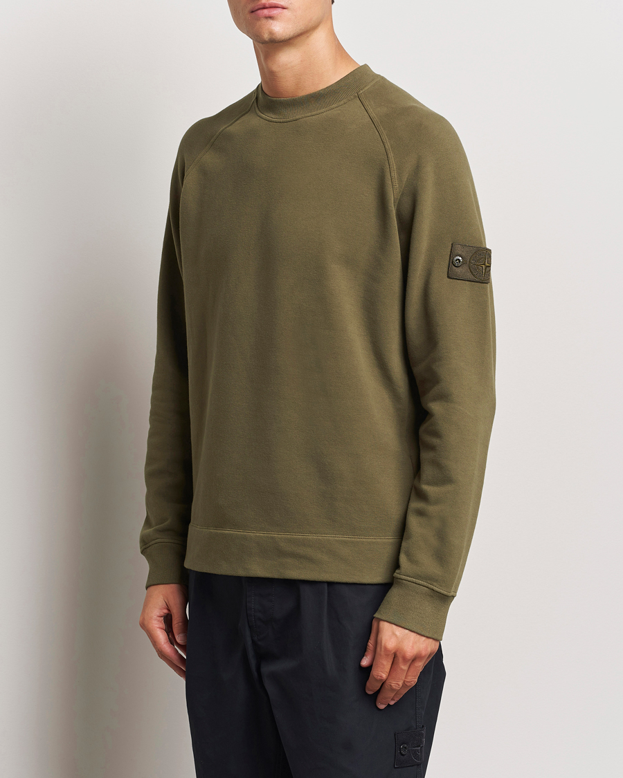 Hombres |  | Stone Island | Ghost Organic Cotton Fleece Sweatshirt Military Green