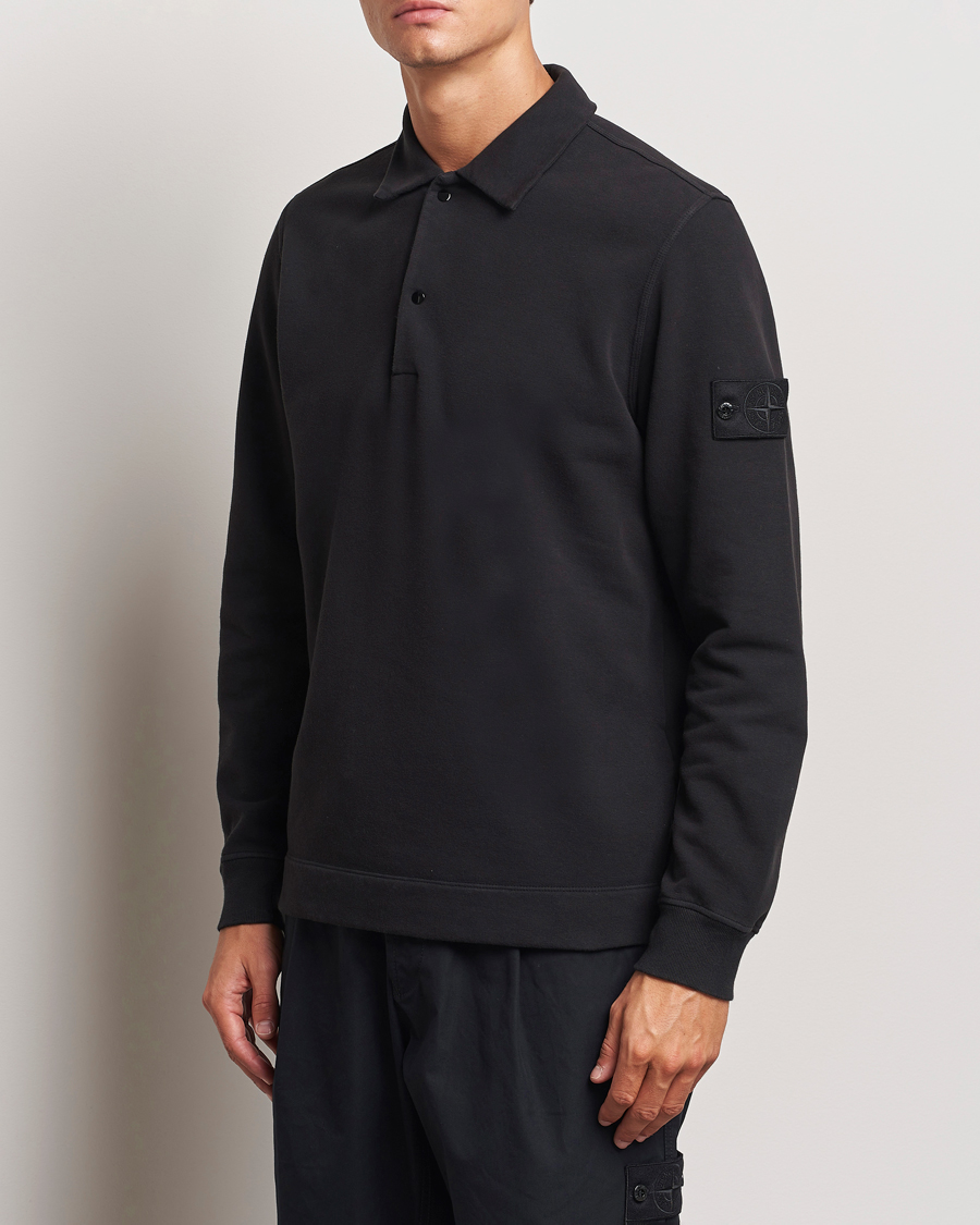 Hombres | Nuevas marcas | Stone Island | Ghost Organic Cotton Fleece Polo Sweatshirt Black