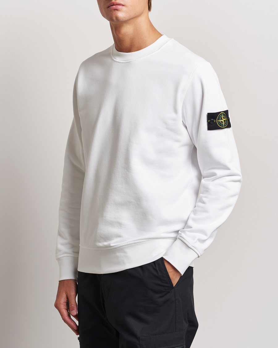 Hombres |  | Stone Island | Garment Dyed Fleece Sweatshirt White