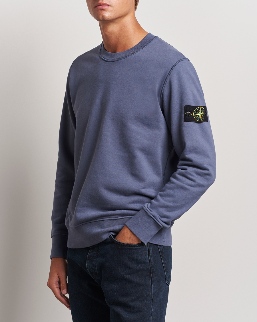 Hombres |  | Stone Island | Garment Dyed Fleece Sweatshirt Mid Blue