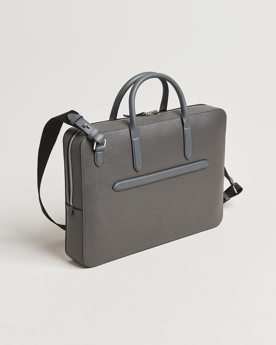 Hombres |  | Smythson | Panama Lightweight Briefcase Storm Grey