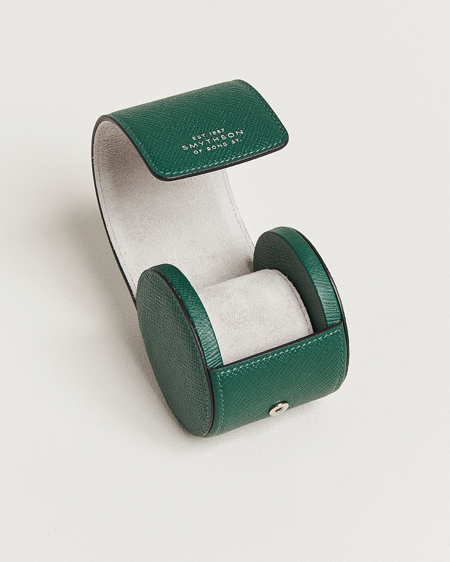 Hombres |  | Smythson | Panama Single Watch Roll Forrest Green