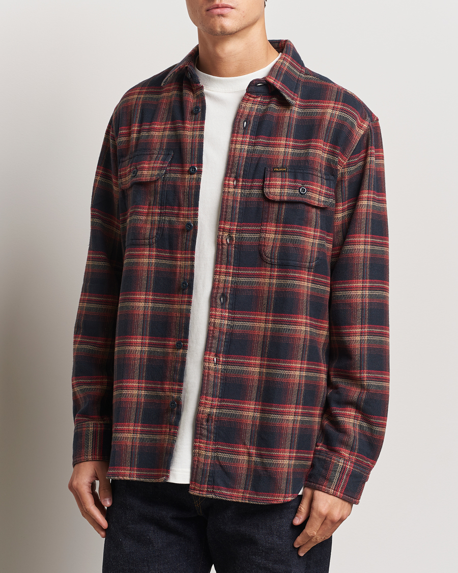 Hombres |  | Filson | Vintage Flannel Work Shirt Black/Rust