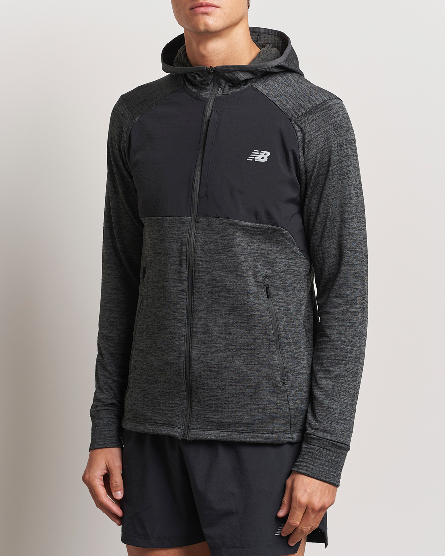 Hombres | Cremallera completa | New Balance Running | Heat Grid  Hooded Full Zip Black