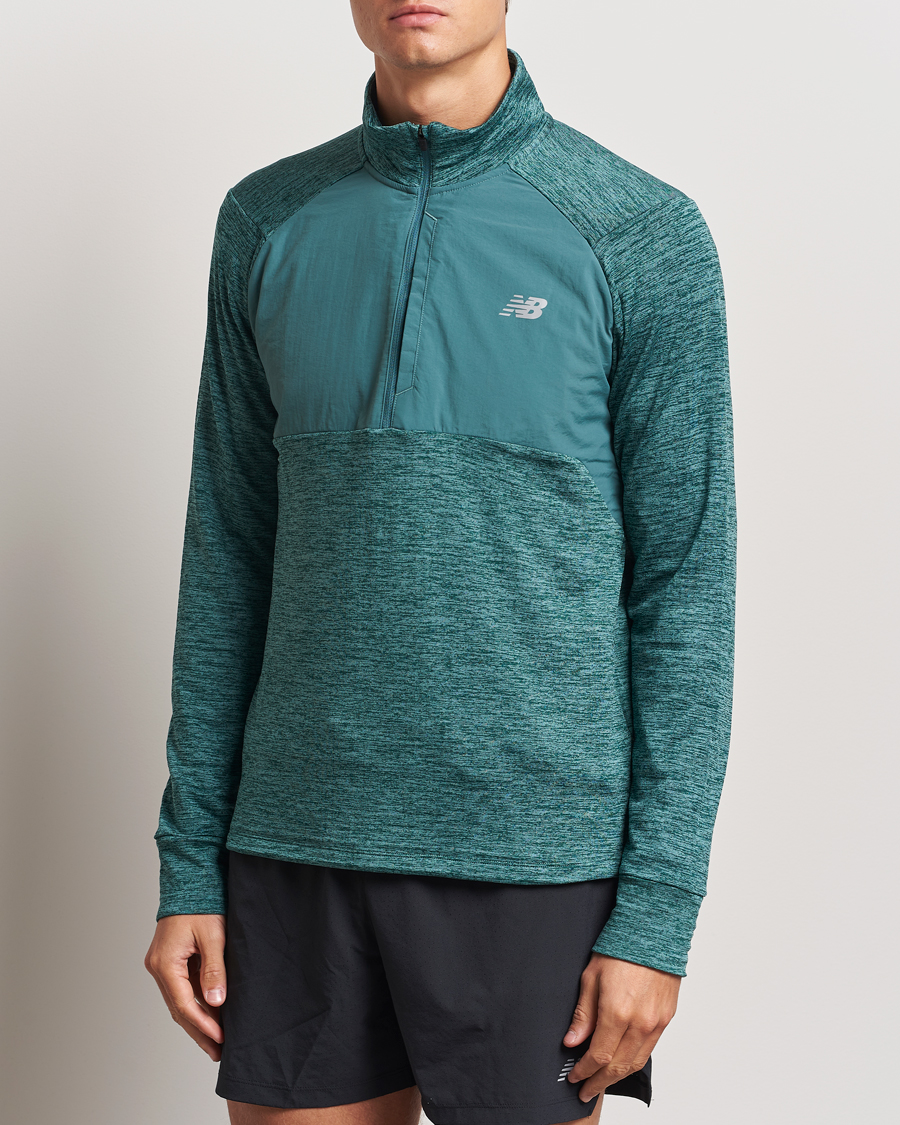 Hombres |  | New Balance Running | Heat Grid Half Zip New Spruce