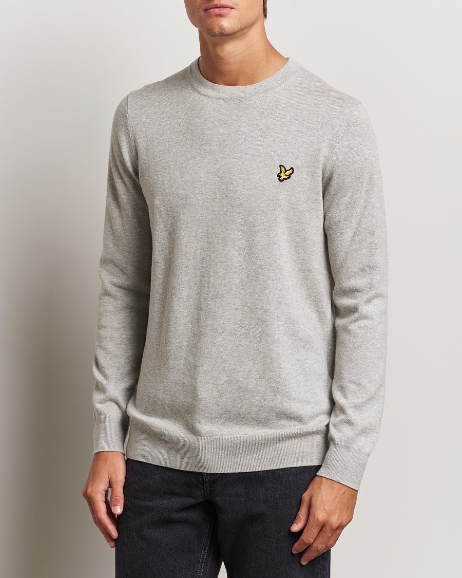 Hombres |  | Lyle & Scott | Cotton/Merino Crew Neck Jumper Light Grey Marl