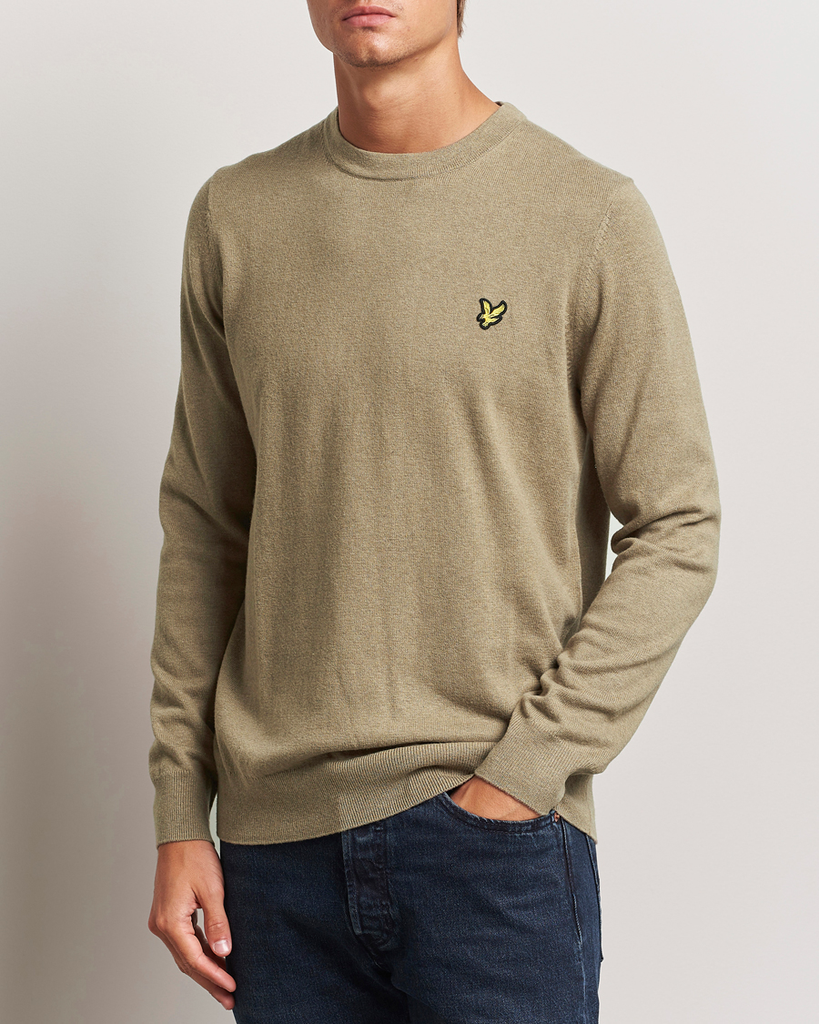 Hombres |  | Lyle & Scott | Cotton/Merino Crew Neck Jumper Sage Uniform