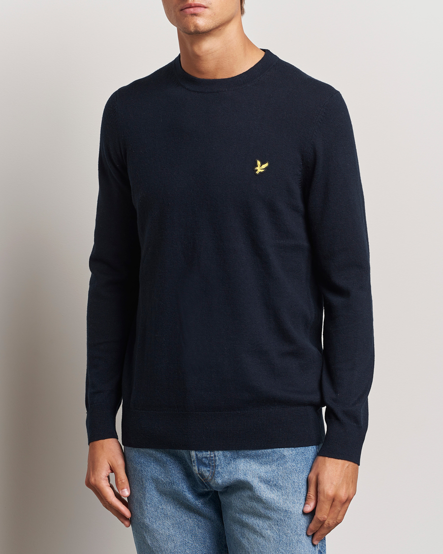 Hombres |  | Lyle & Scott | Cotton/Merino Crew Neck Jumper Dark Navy