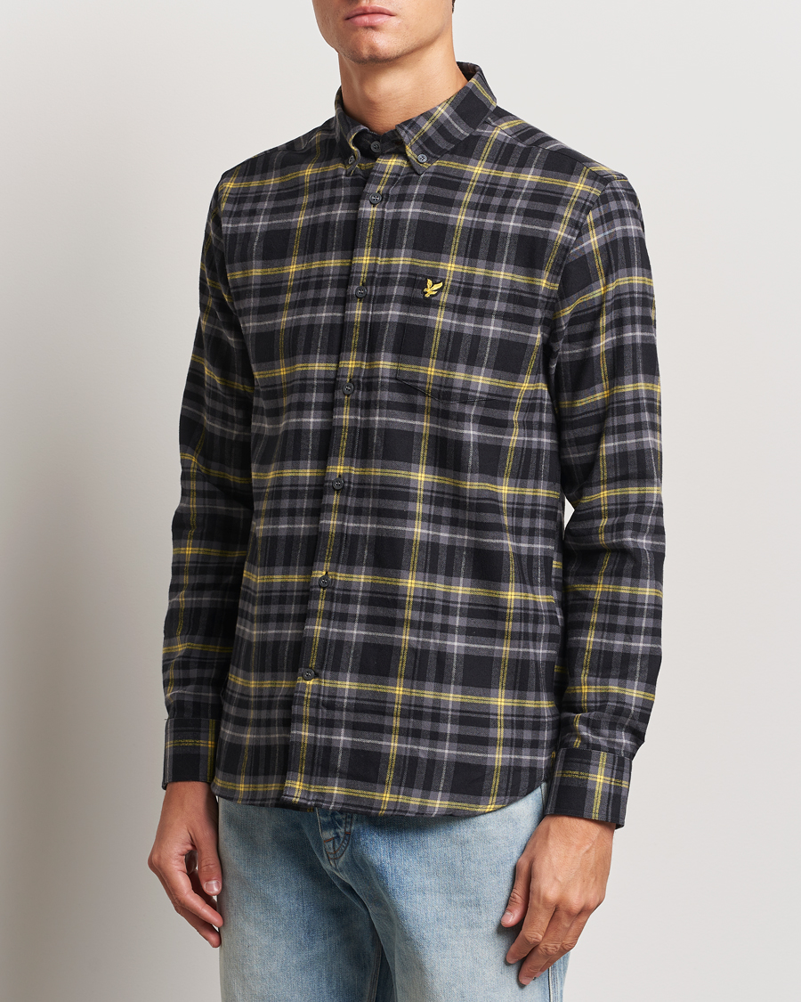 Hombres |  | Lyle & Scott | Checked Flannel Shirt Jet Black