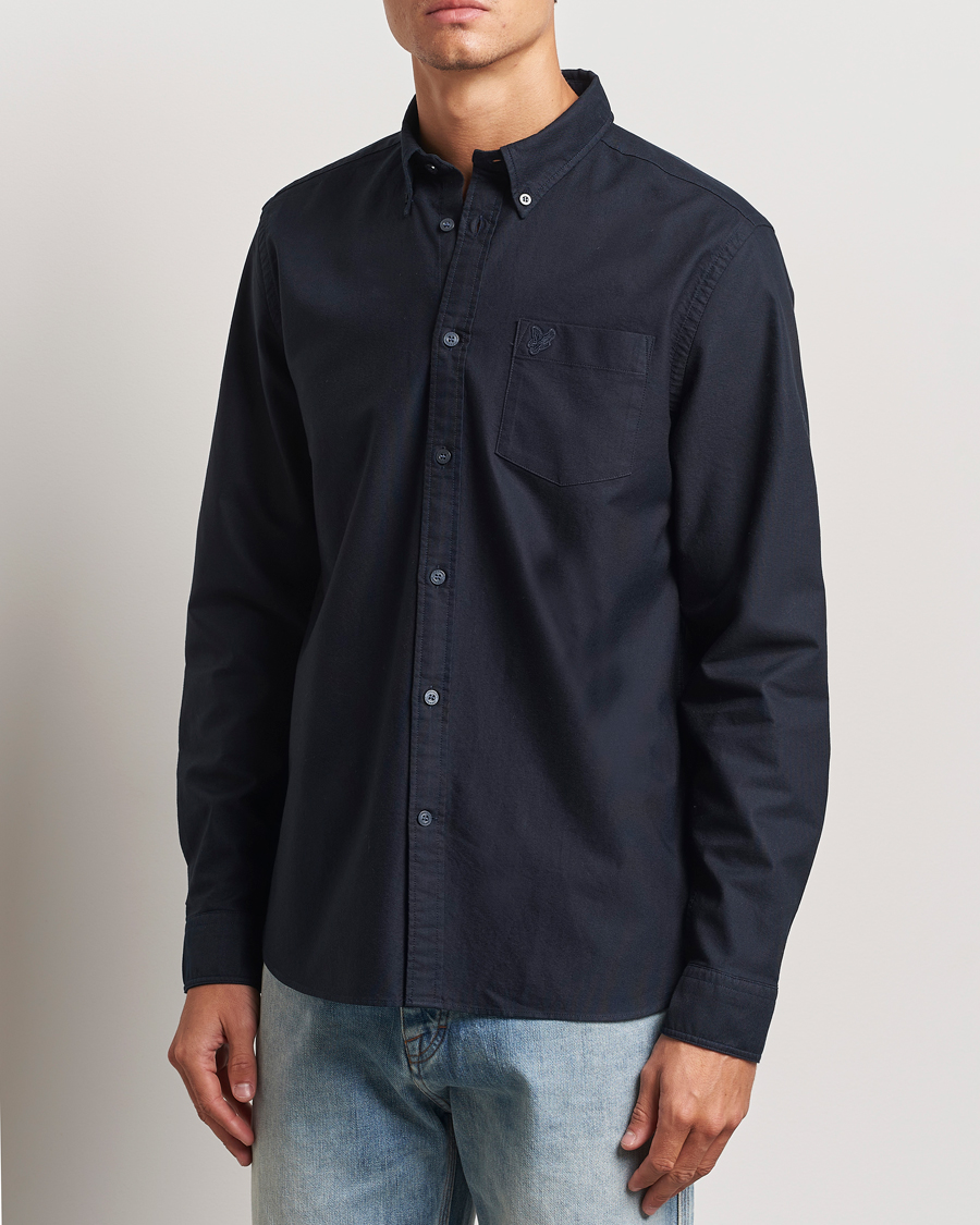 Hombres |  | Lyle & Scott | Tonal Eagle Plain Oxford Shirt Dark Navy