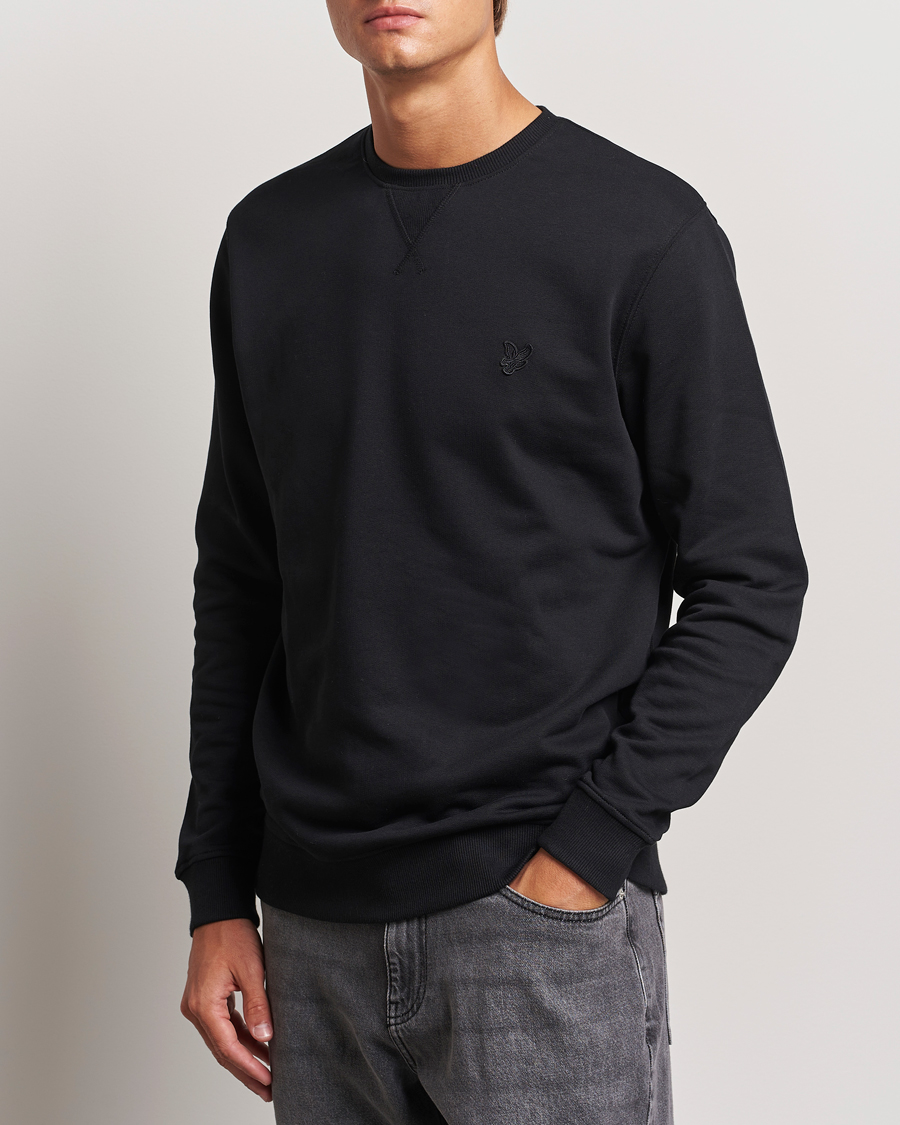 Hombres |  | Lyle & Scott | Tonal Eagle Crew Neck Sweatshirt Jet Black