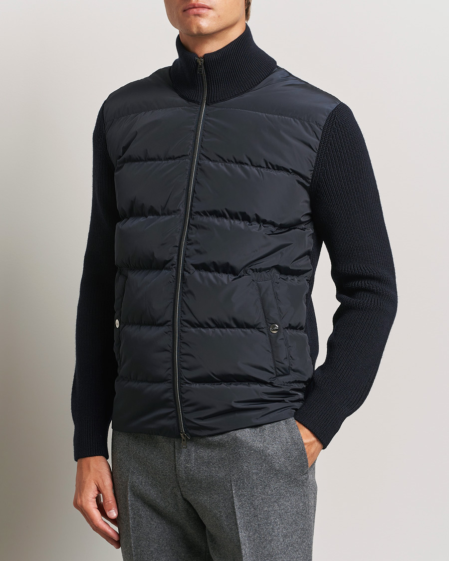 Hombres |  | Herno | Knitted Hybrid Jacket Navy