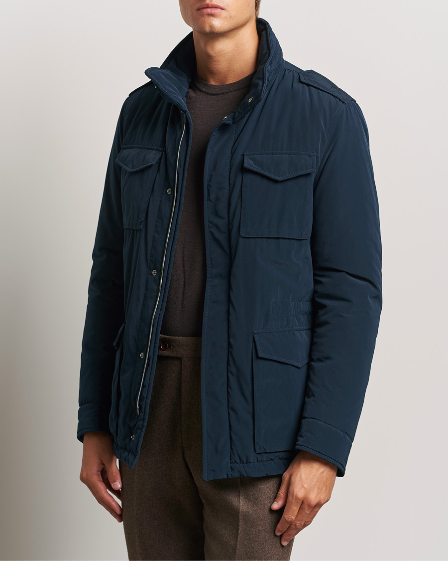 Hombres |  | Herno | Soft Nylon Field Jacket Navy