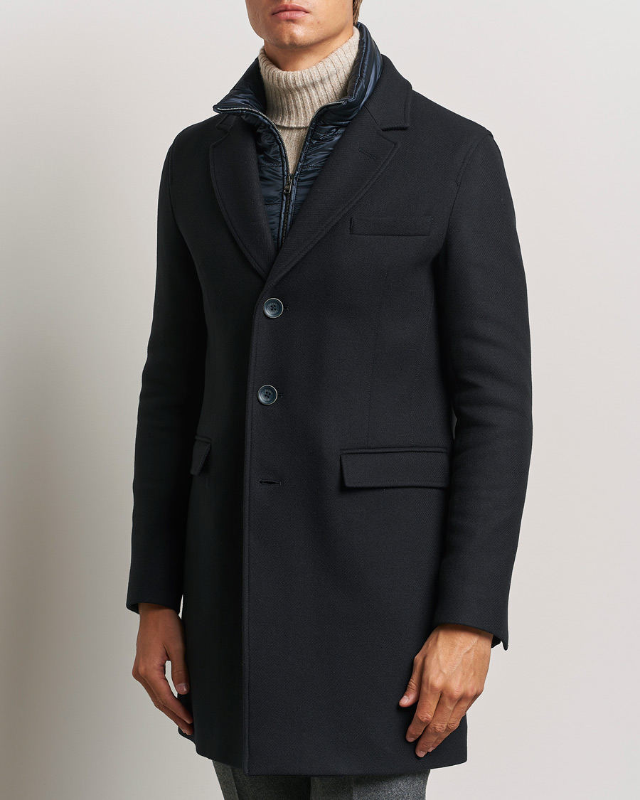 Hombres |  | Herno | Wool Zip Coat Navy