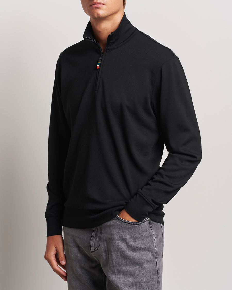 Hombres |  | Orlebar Brown | Isar Graphite Merino Half Zip Black