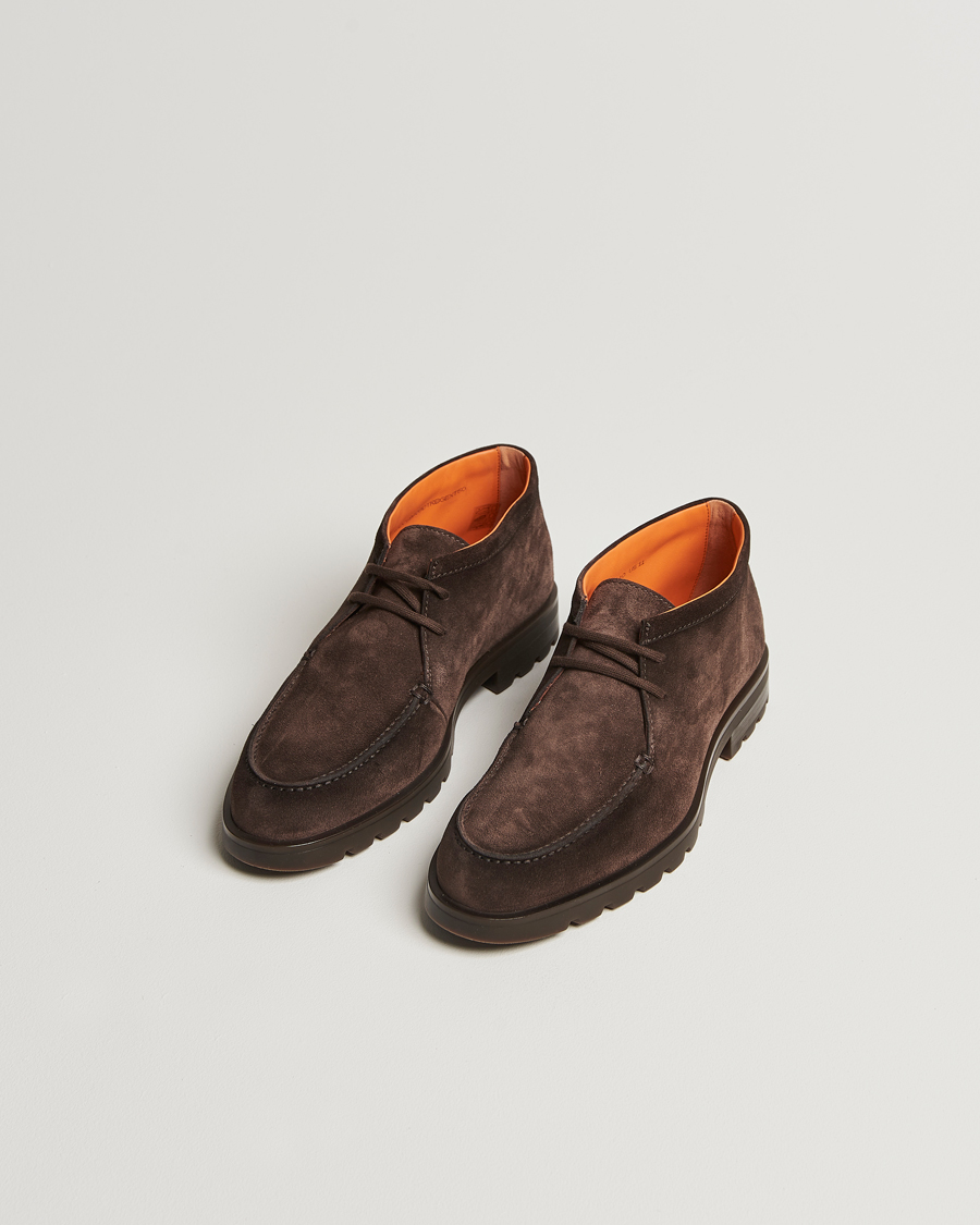 Hombres | Zapatos | Santoni | Winter Chukka Boot Dark Brown Suede