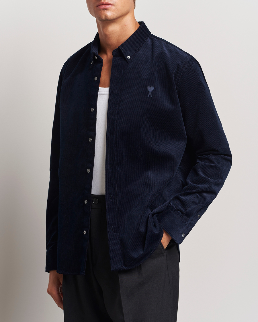 Hombres | Contemporary Creators | AMI | Classic Fit Corduroy Shirt Navy