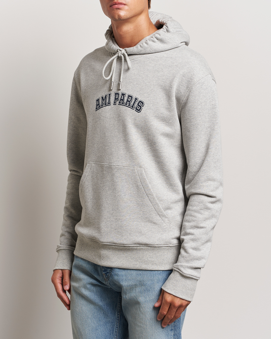 Hombres |  | AMI | Paris Logo Hoodie Heather Ash Grey