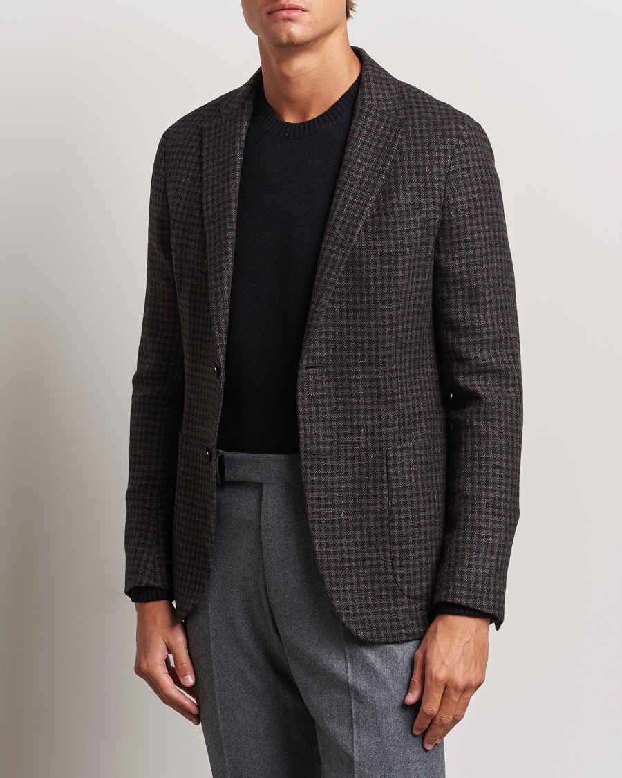 Hombres |  | Zegna | Unconstructed Wool/Cashmere Blazer Brown Check