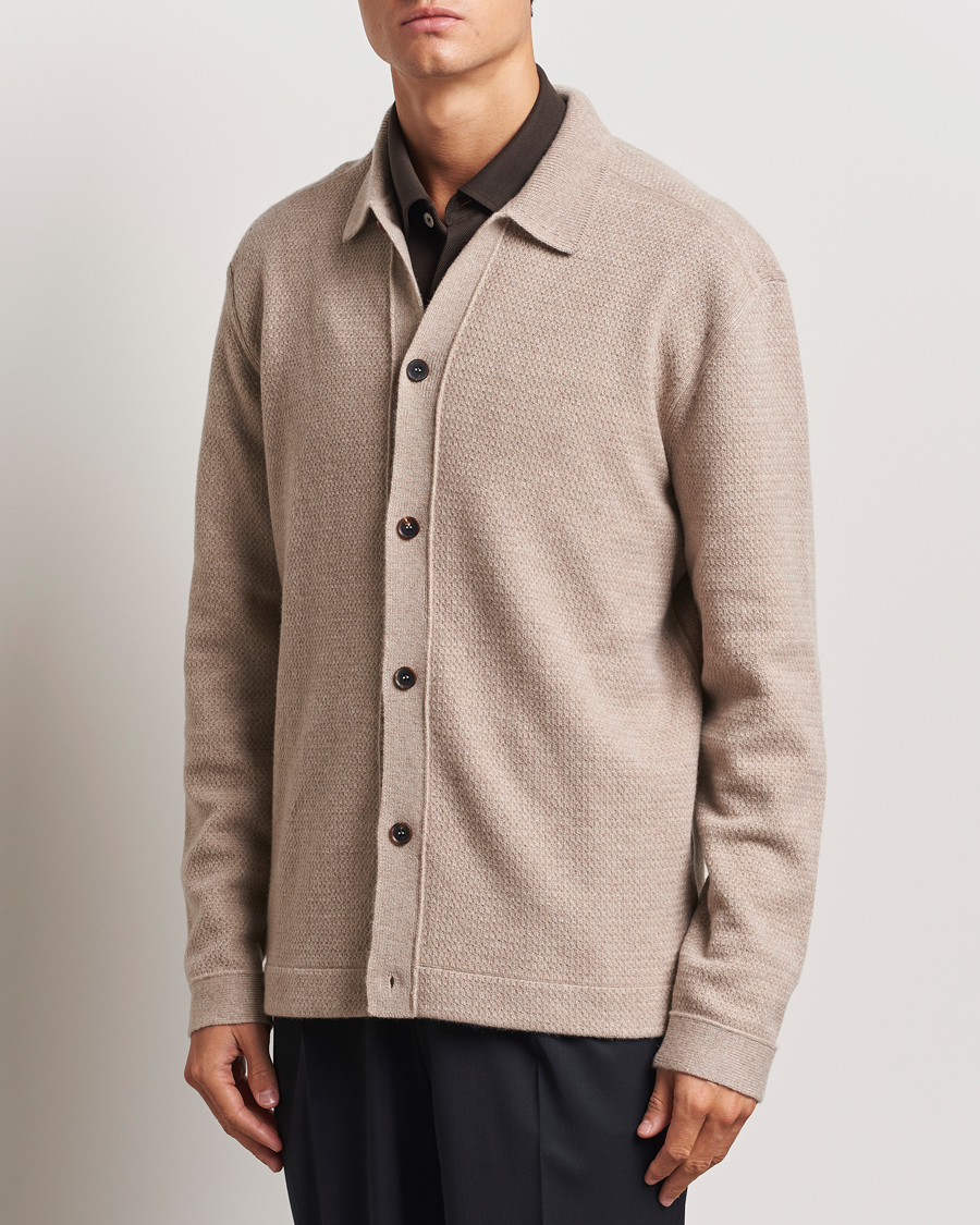 Hombres |  | Zegna | Oasi Cashmere Collared Cardigan Beige