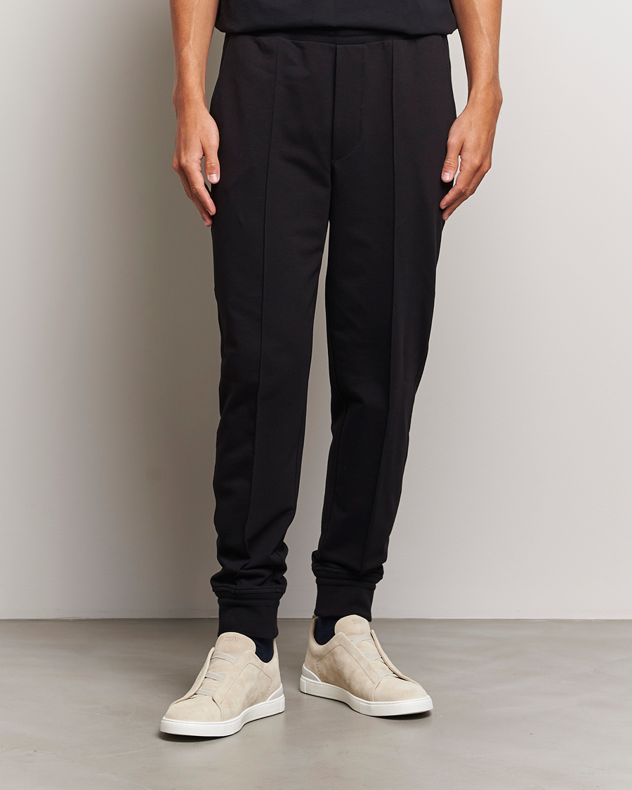 Hombres |  | Zegna | Cotton Stretch Drawstring Pants Black