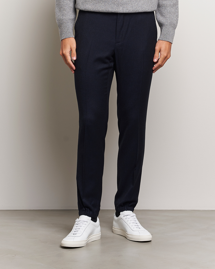 Hombres |  | Zegna | Techmerino Flannel Drawstring Pants Navy