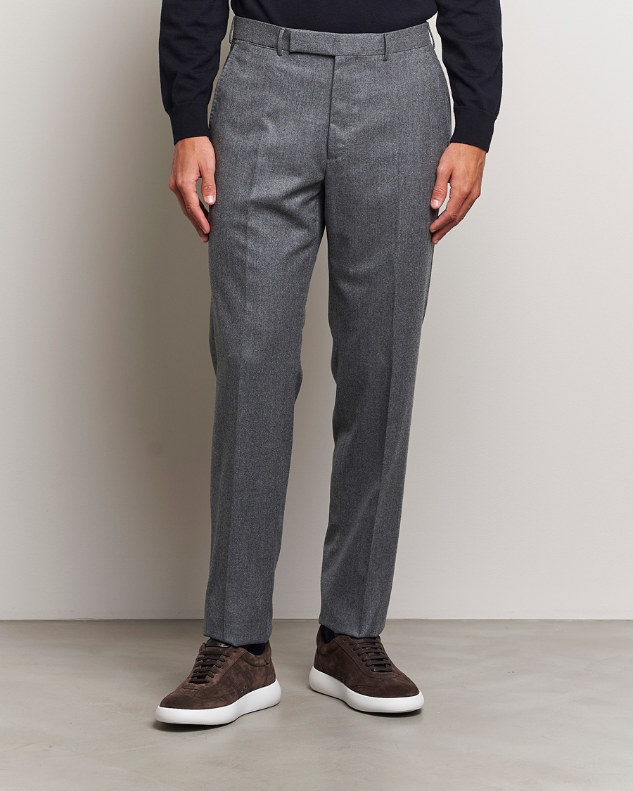 Hombres |  | Zegna | Carded Flannel Trousers Grey Melange