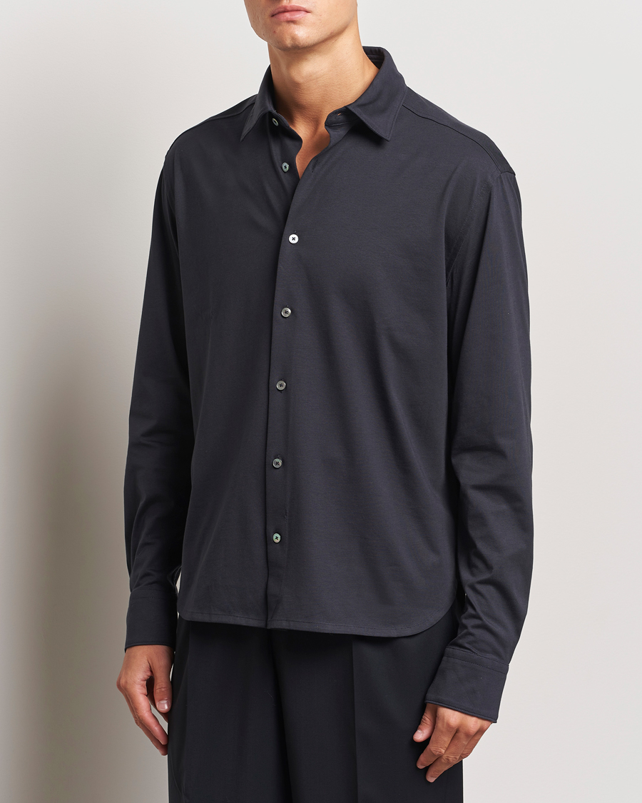 Hombres | Business casual | Zegna | Cotton Jersey Shirt Navy