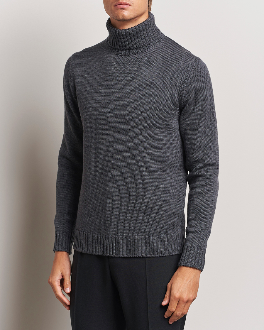 Hombres | Jerseys de cuello alto | Zanone | Virgin Merino Wool Rollneck Grey Melange