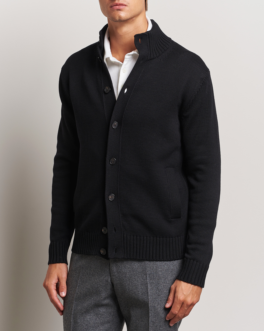 Hombres |  | Zanone | Virgin Merino Wool Chioto Cardigan Black