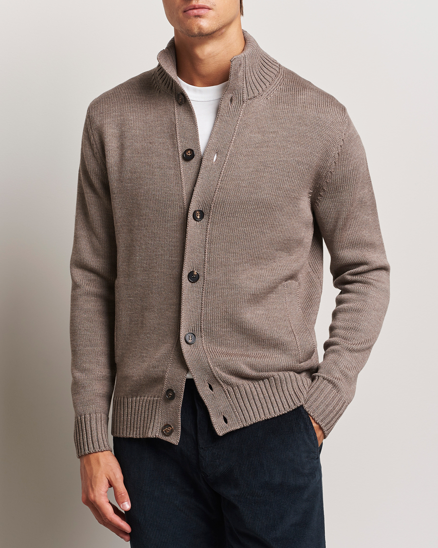 Hombres |  | Zanone | Virgin Merino Wool Chioto Cardigan Taupe