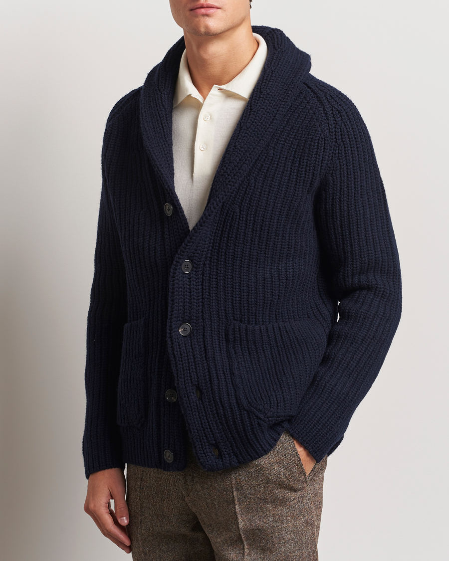 Hombres |  | Zanone | Shawl Collar Cardigan Navy