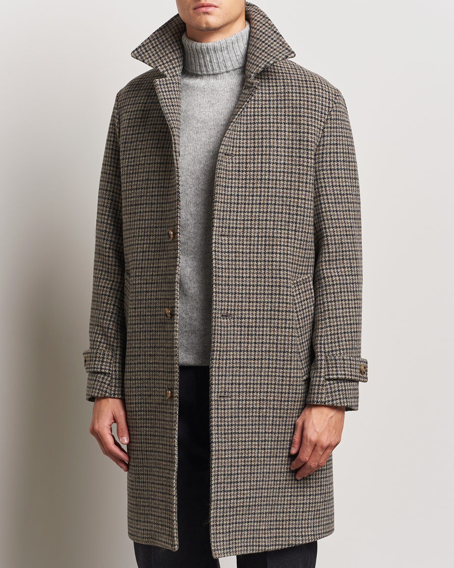 Hombres |  | Valstar | Marcello Wool Overcoat Grey Houndstooth