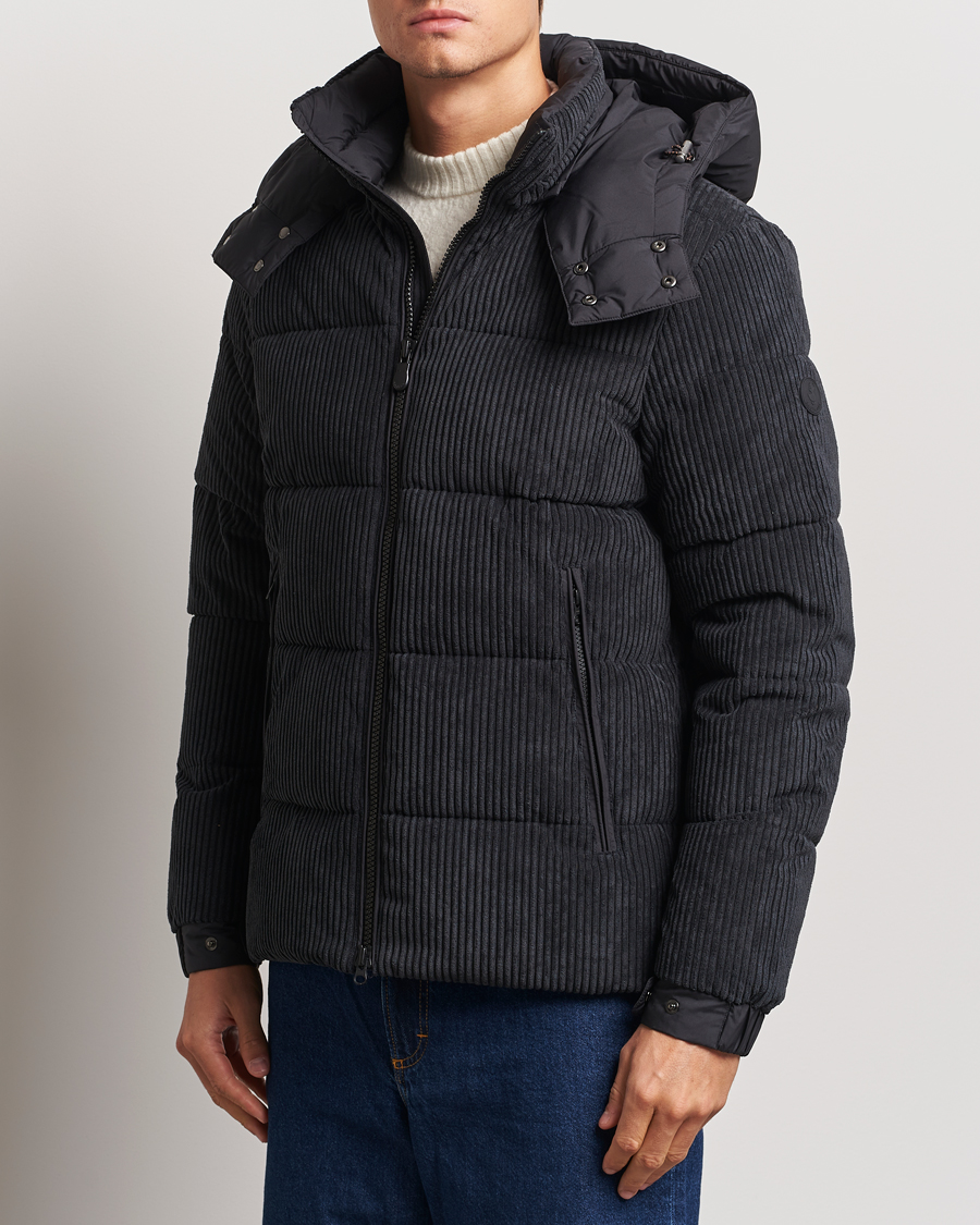 Hombres |  | Save The Duck | Albus Cord Padded Puffer Jacket Black