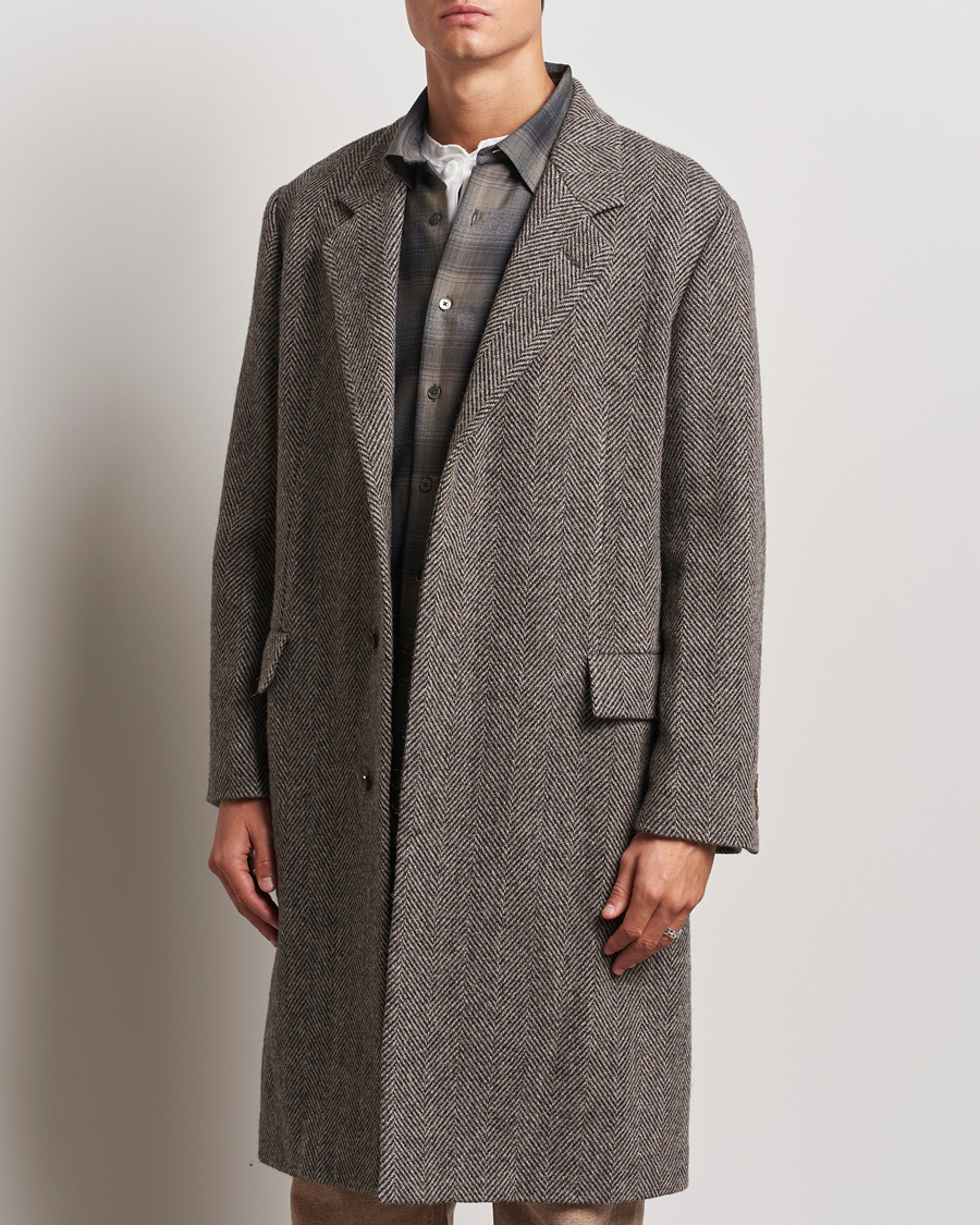 Hombres |  | Auralee | Wool Tweed Chesterfield Coat Khaki